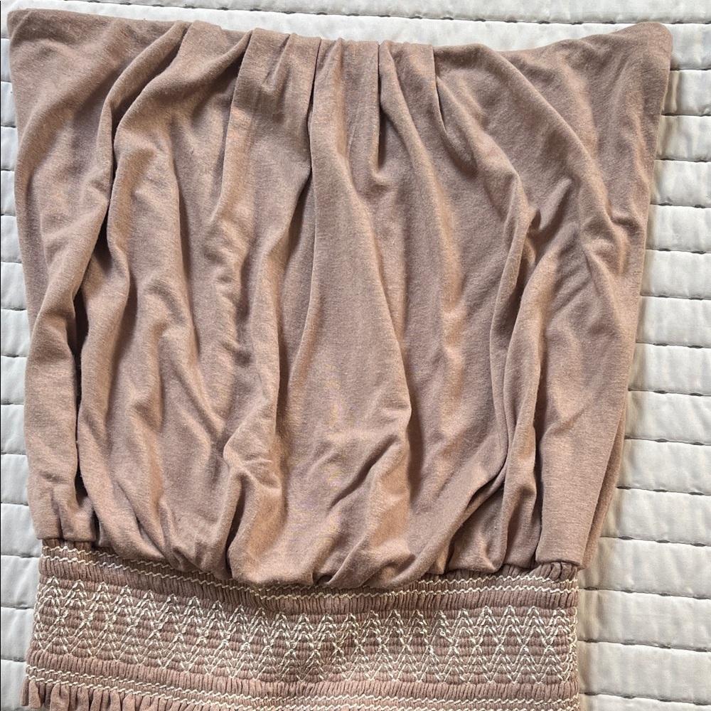 Arden B Strapless Brown Dress